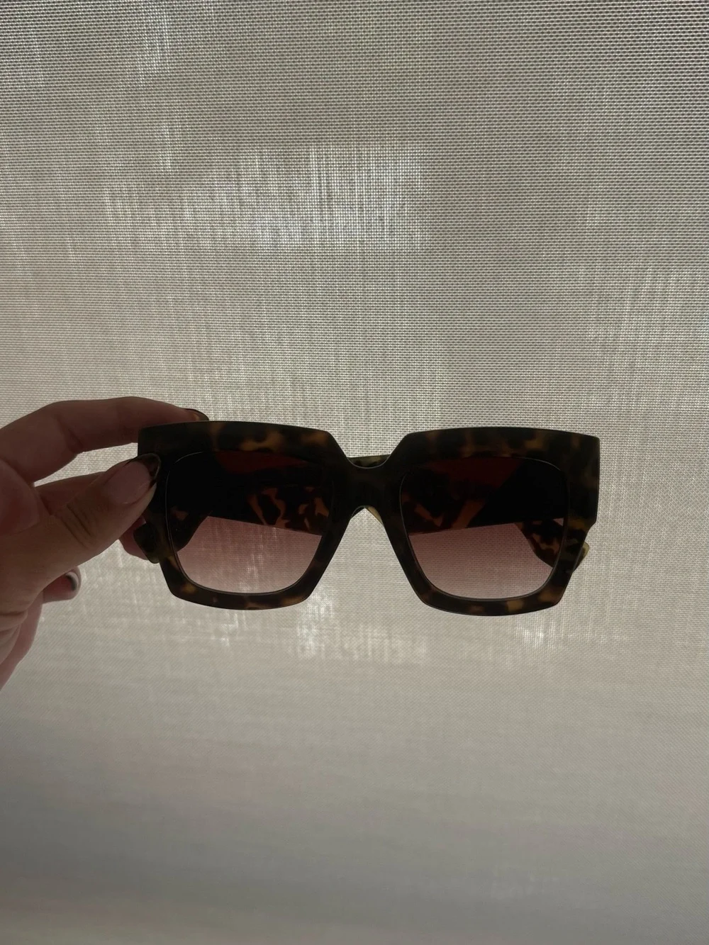 Square Sunglasses in Tortoise with Orange Accent